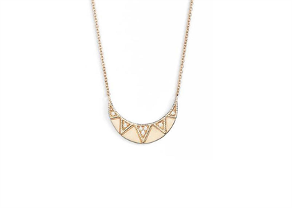 Gold Plated CZ Studded U Shape Pendant